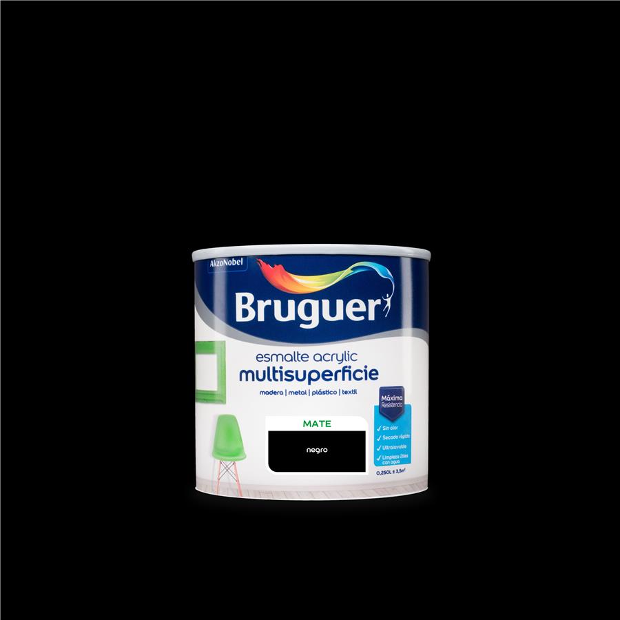 Esmalte Acryllic Multisuperficie Mate Negro 2,5L