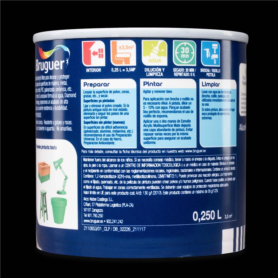 Esmalte Acryllic Multisuperficie Mate Negro 2,5L