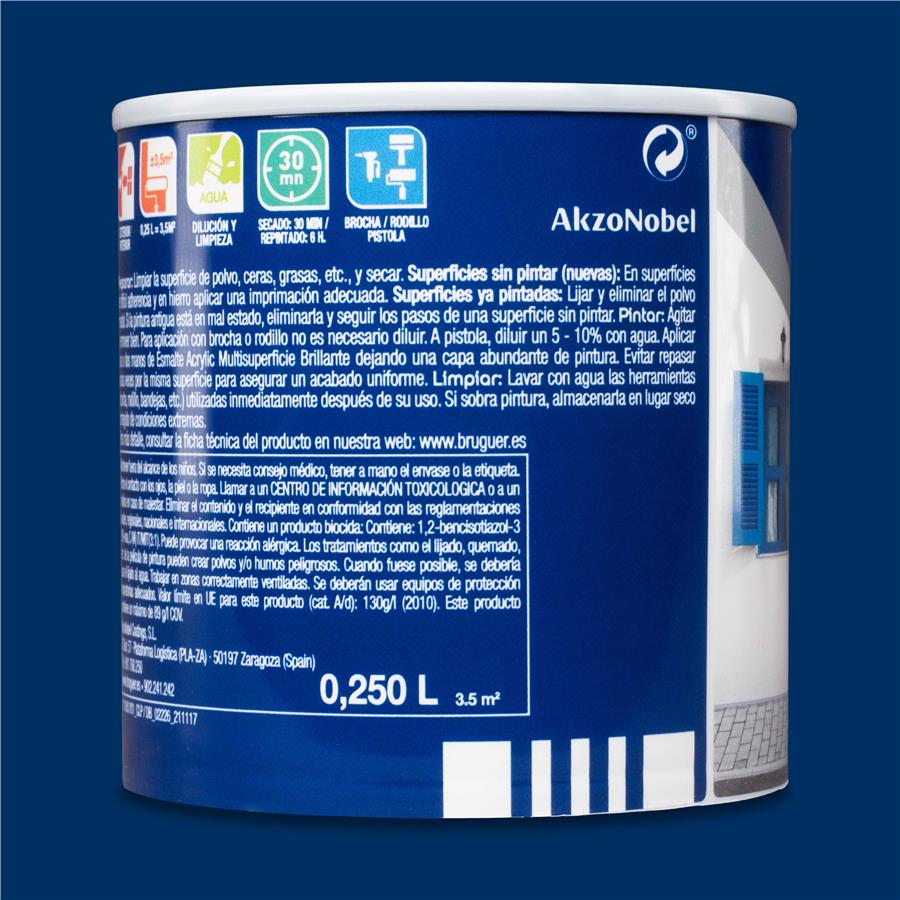 Esmalte Acryllic Multisuperficie Brillante Azul Marino 0,250L
