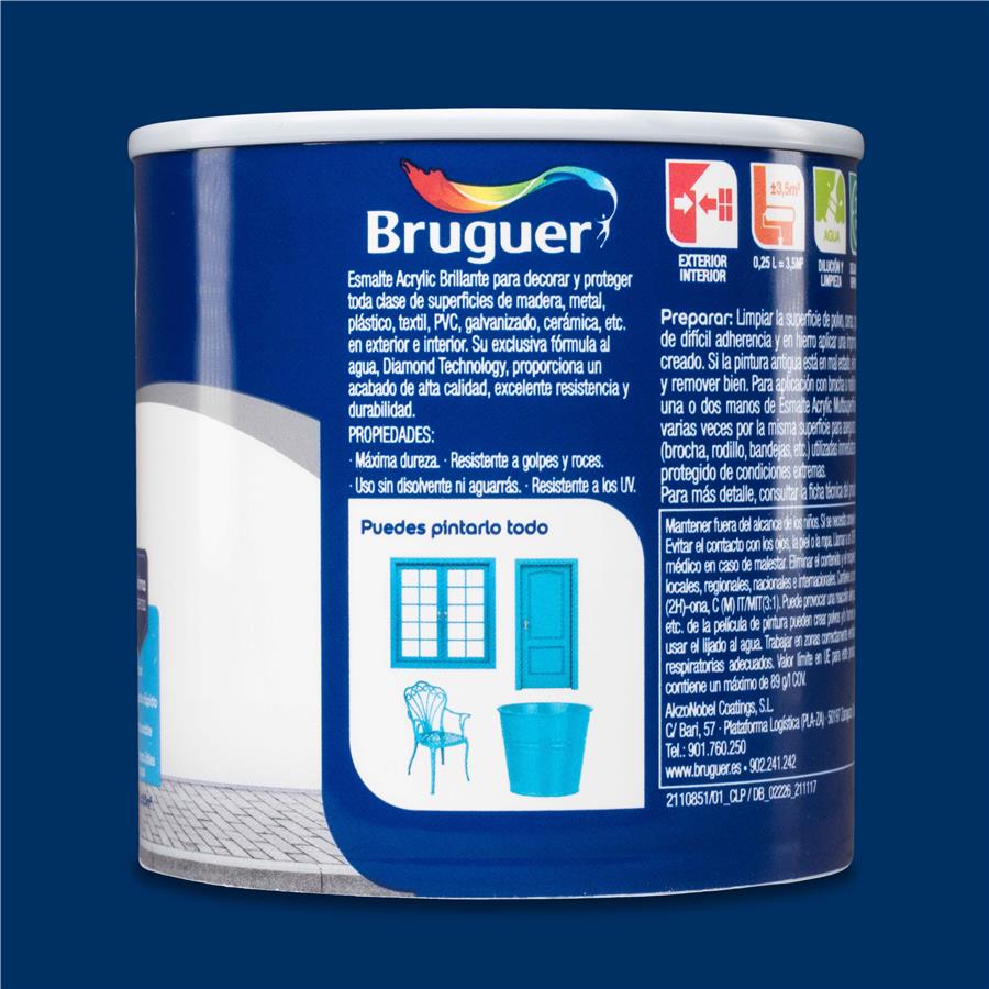 Esmalte Acryllic Multisuperficie Brillante Azul Marino 0,250L