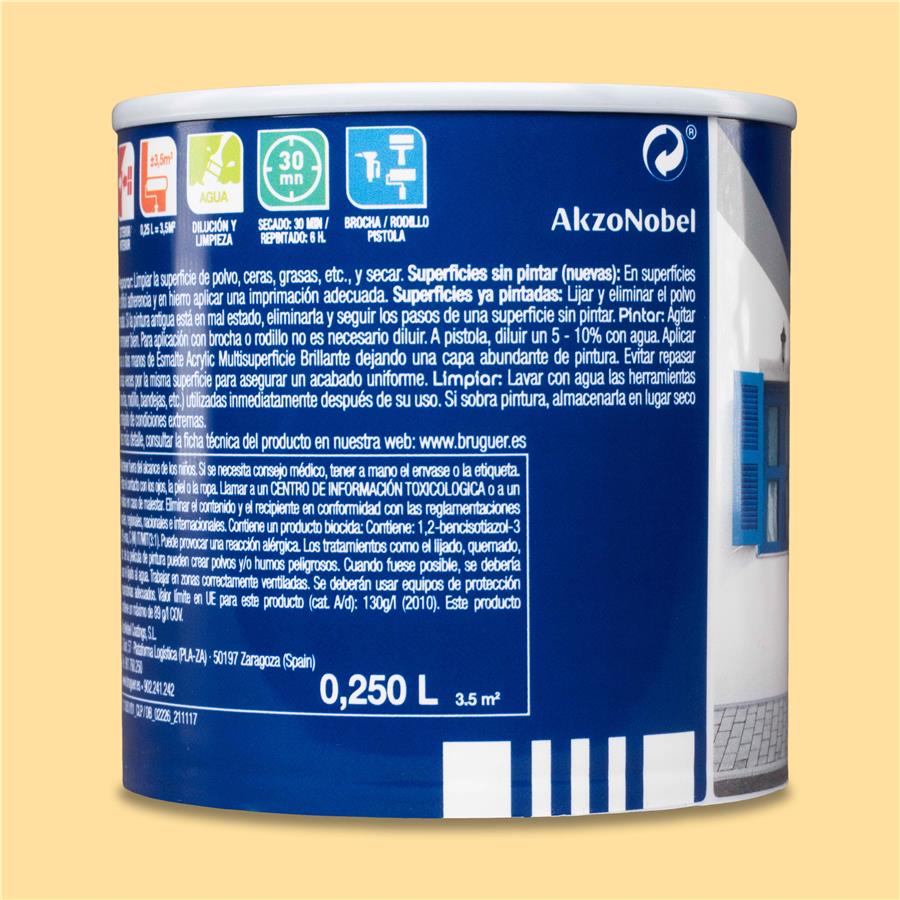 Esmalte Acryllic Multisuperficie Brillante Marfil 0,250L