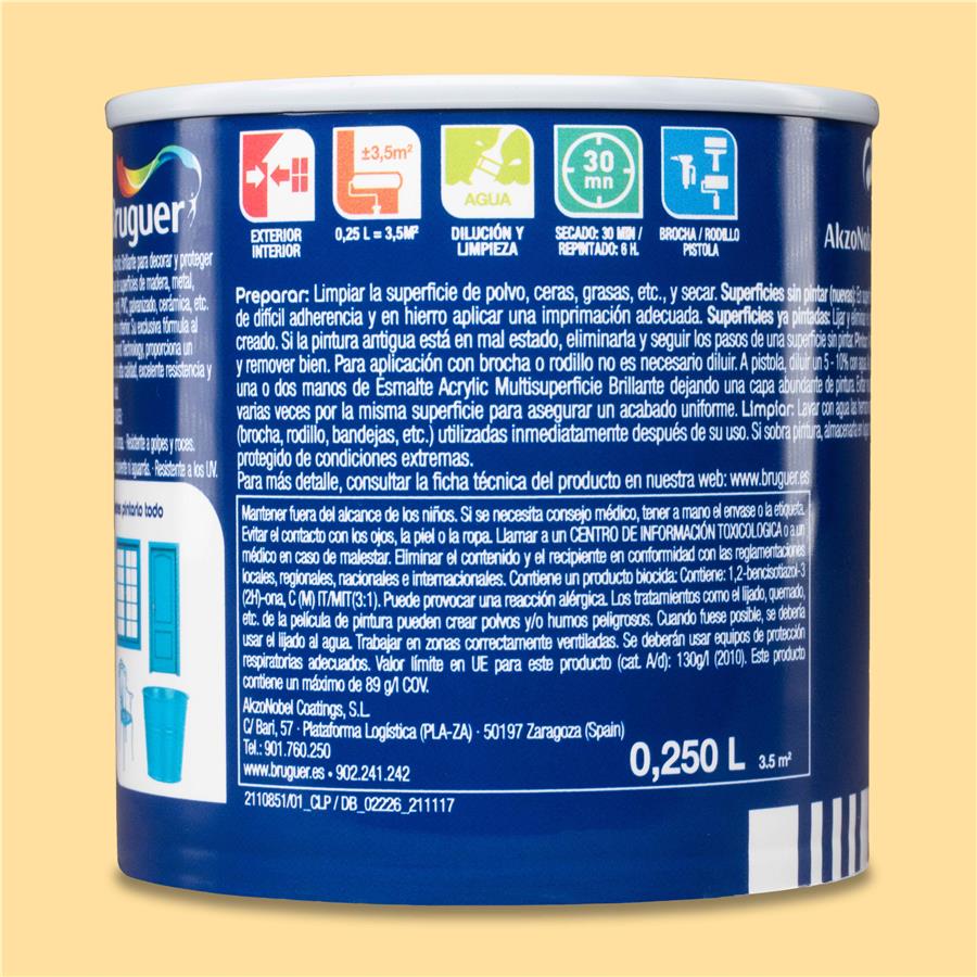 Esmalte Acryllic Multisuperficie Brillante Marfil 0,250L