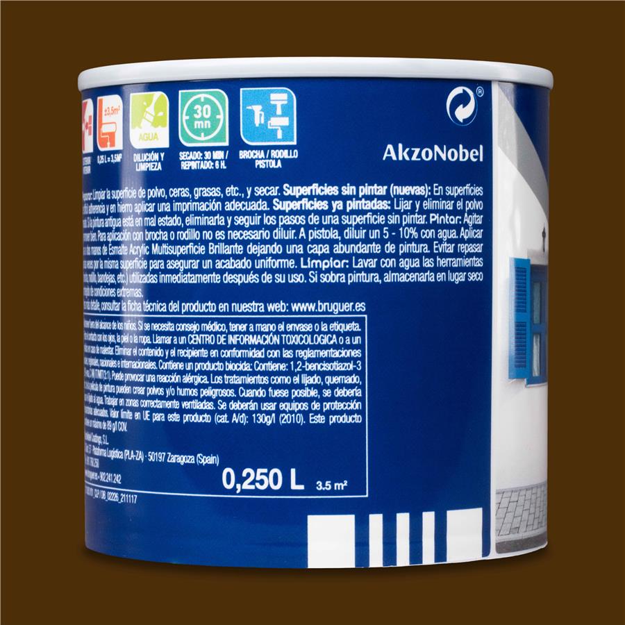 Esmalte Acryllic Multisuperficie Brillante Tabacco 0,250L