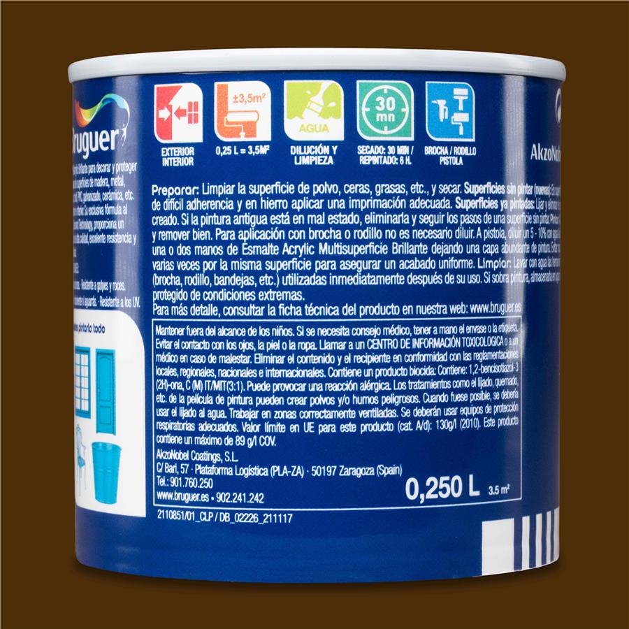 Esmalte Acryllic Multisuperficie Brillante Tabacco 0,250L