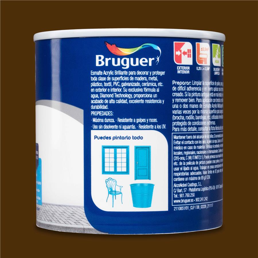 Esmalte Acryllic Multisuperficie Brillante Tabacco 0,250L