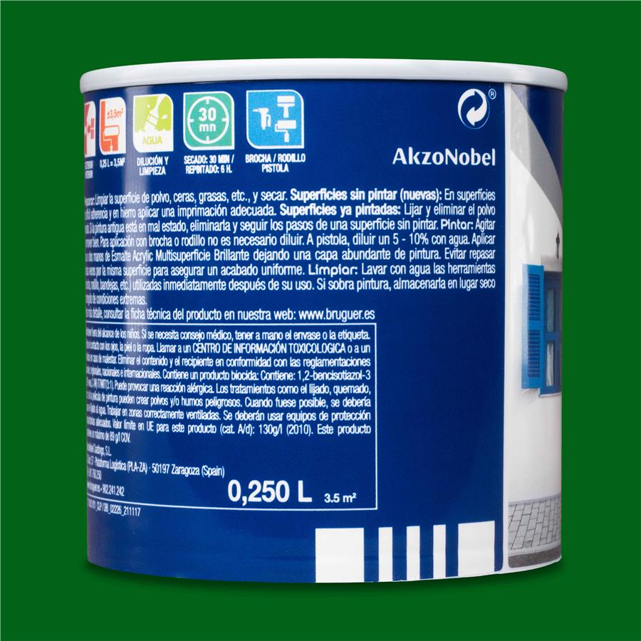 Esmalte Acryllic Multisuperficie Brillante Verde Primavera 0,250L