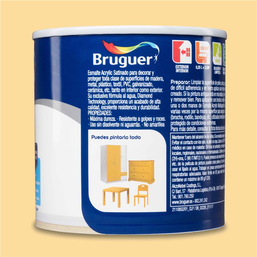 Esmalte Acryllic Multisuperficies Satinado Marfil Claro 0,250L