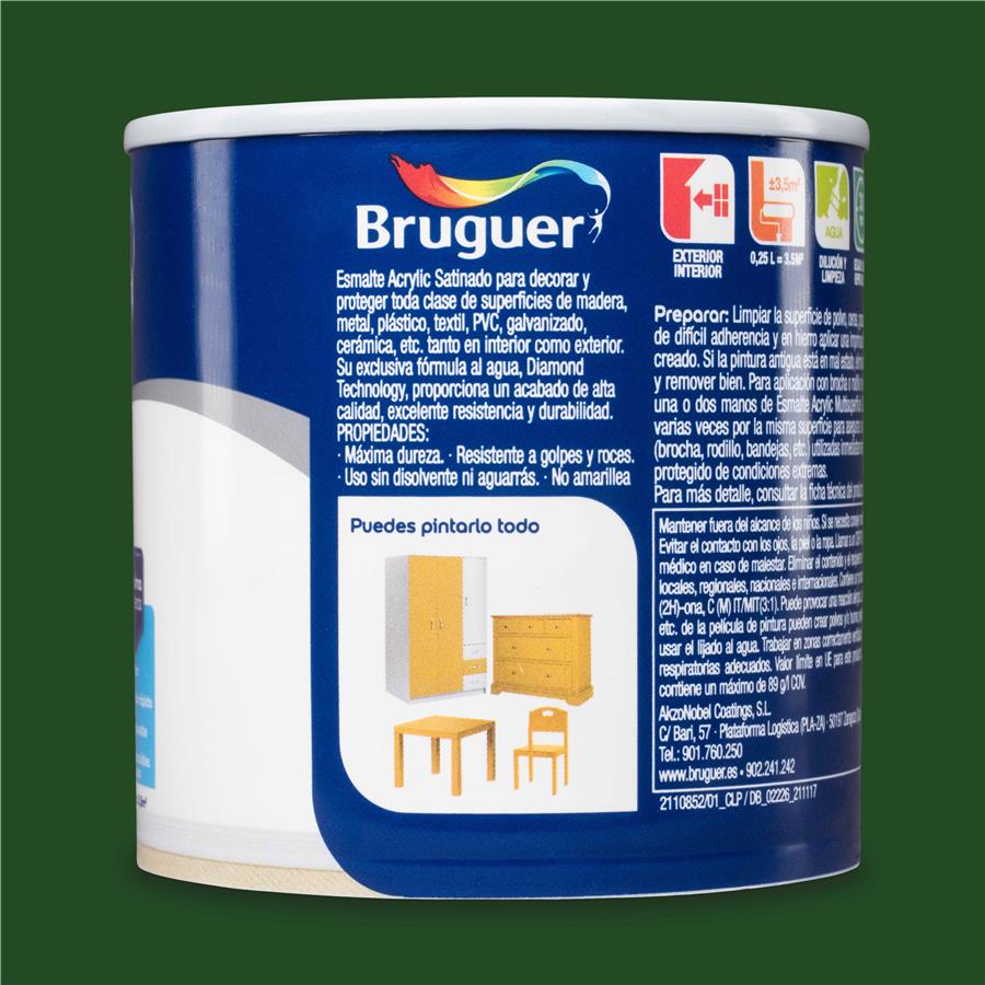 Esmalte Acryllic Multisuperficies Satinado Verde Galicia 0,250L