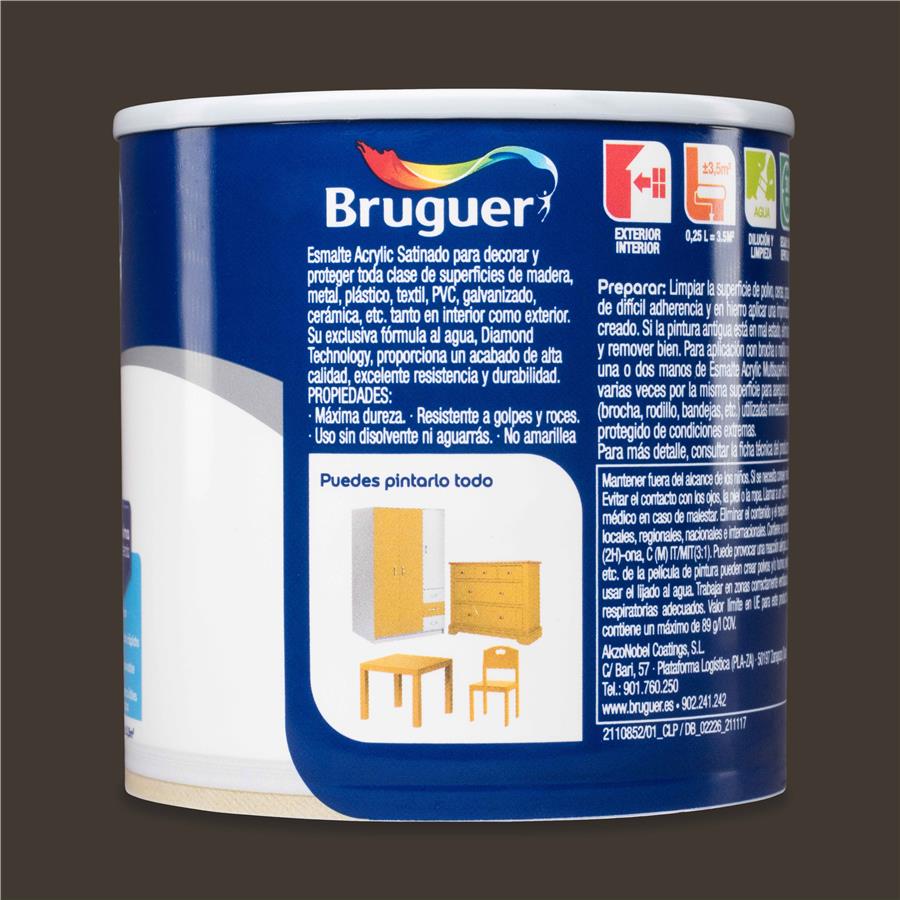 Esmalte Acryllic Multisuperficies Satinado Gris Arena 0,250L