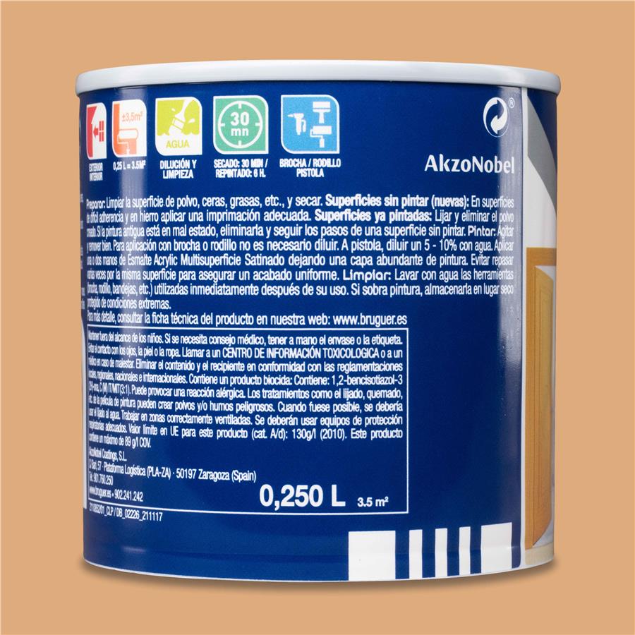 Esmalte Acryllic Multisuperficies Satinado Avellana 0,250L