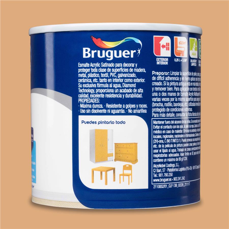 Esmalte Acryllic Multisuperficies Satinado Avellana 0,250L