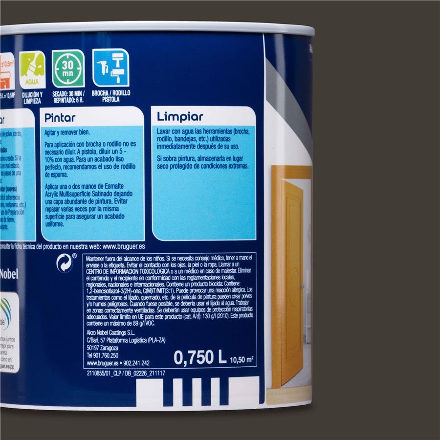 Esmalte Acryllic Multisuperficies Satinado Hueso 0,750L