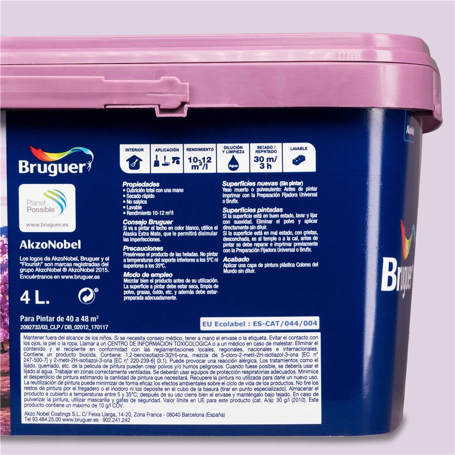Pintura plástica de interior Japón Violeta Suave Bruguer 4L