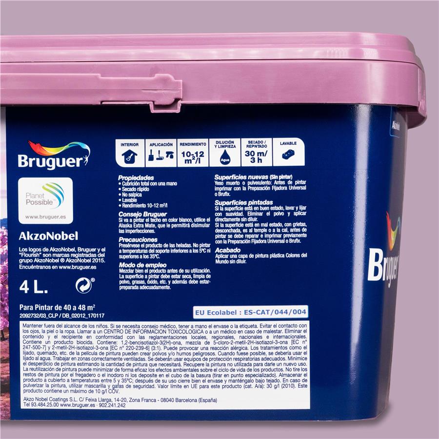 Pintura plástica de interior Japón Violeta Intermedio Bruguer 4L