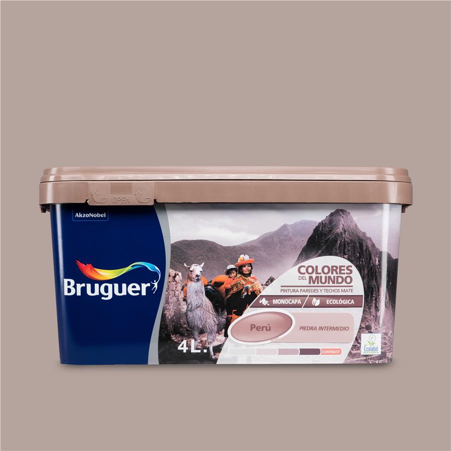 Pintura plástica de interior Perú Piedra Intermedio Bruguer 4L