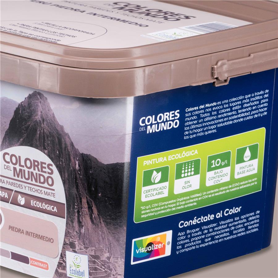 Pintura plástica de interior Perú Piedra Intermedio Bruguer 4L