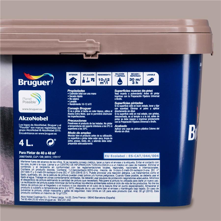 Pintura plástica de interior Perú Piedra Intermedio Bruguer 4L