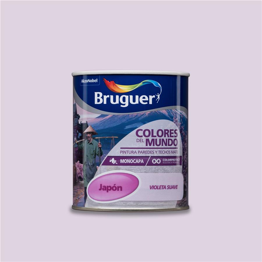 Pintura plástica de interior Japón Violeta Suave Bruguer 0,750L