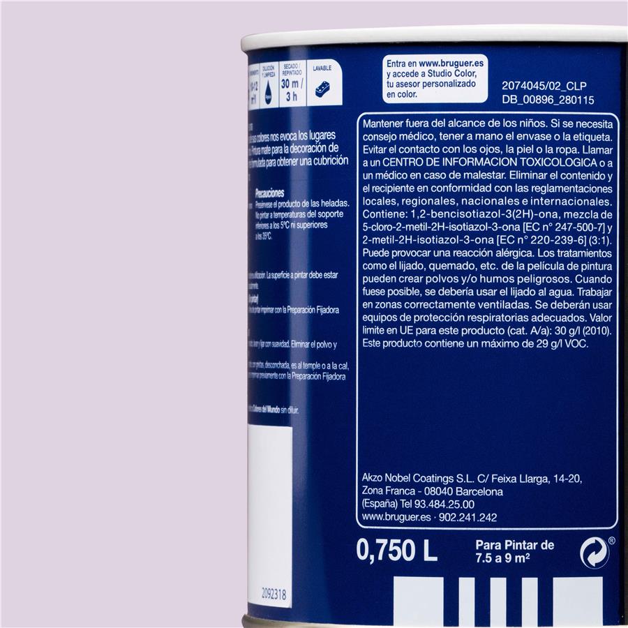 Pintura plástica de interior Japón Violeta Suave Bruguer 0,750L