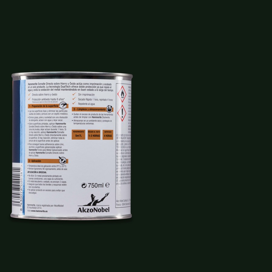 Hammerite acabado Liso Brillante Verde Oscuro 0,75L
