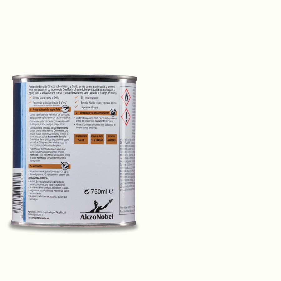 Hammerite acabado Liso Brillante Blanco 5L