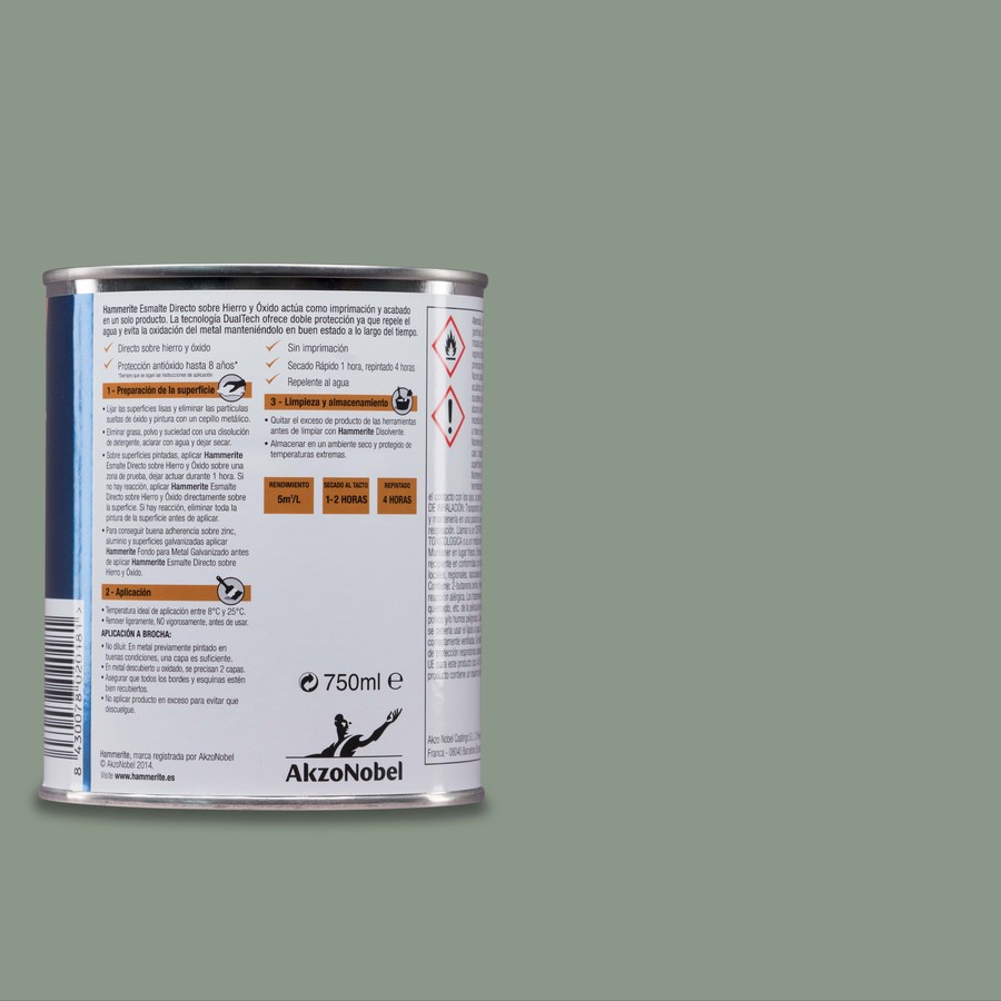 Hammerite acabado Liso Brillante Gris Perla 5L