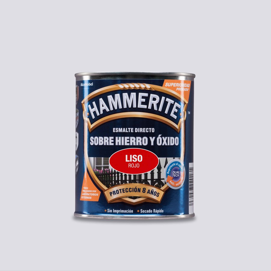 Hammerite acabado Liso Brillante Rojo 5L