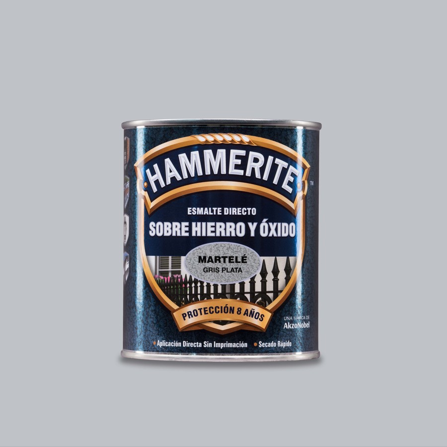 Hammerite acabado Martelé Gris Plata 5L