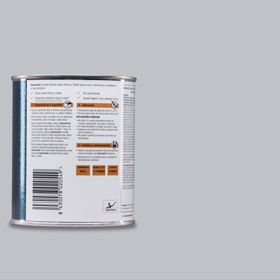 Hammerite acabado Martelé Gris Plata 5L