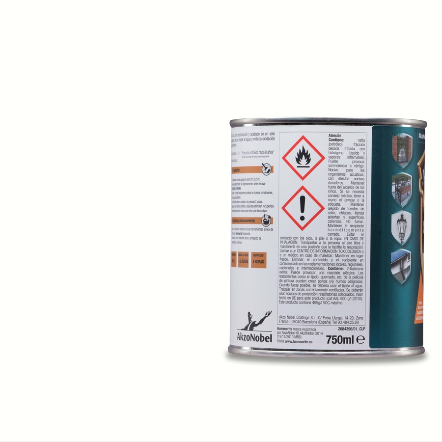 Hammerite acabado Liso Satinado Blanco 0,25L