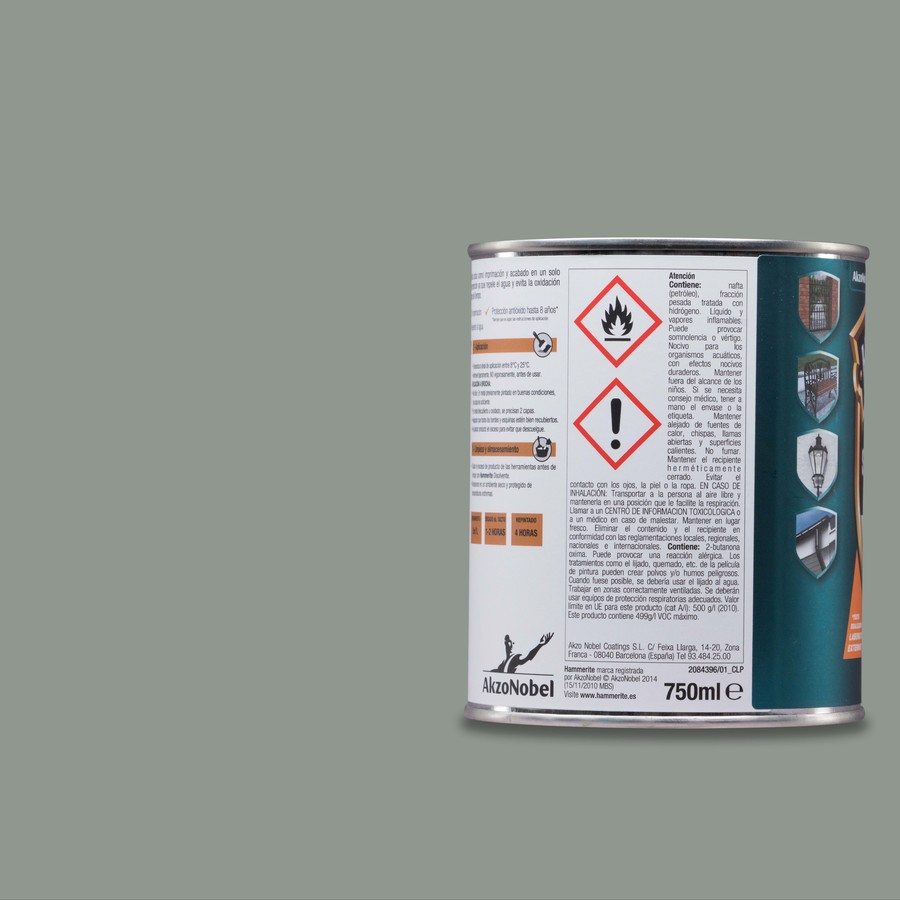 Hammerite acabado Liso Satinado Gris 0,75L