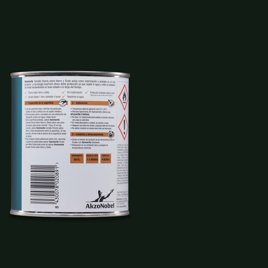 Hammerite acabado Liso Satinado Verde Oscuro 0,75L