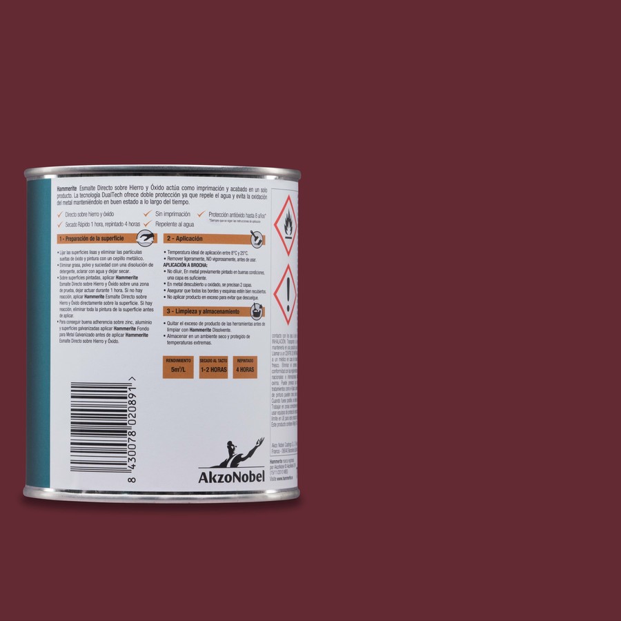 Hammerite acabado Liso Satinado Rojo Carruajes 5L