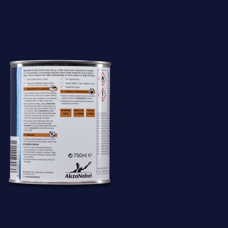 Hammerite acabado Liso Brillante Azul Oscuro 5L