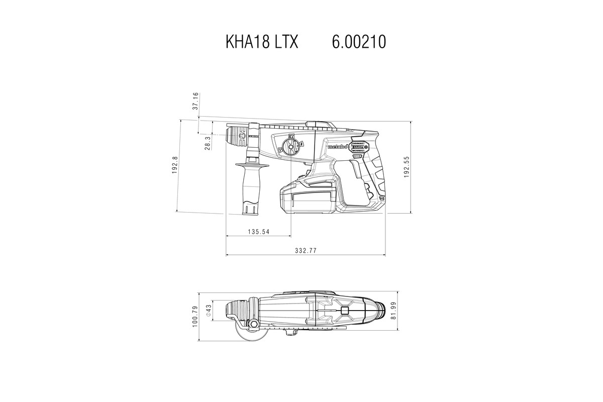KHA 18 LTX Martillo de batería