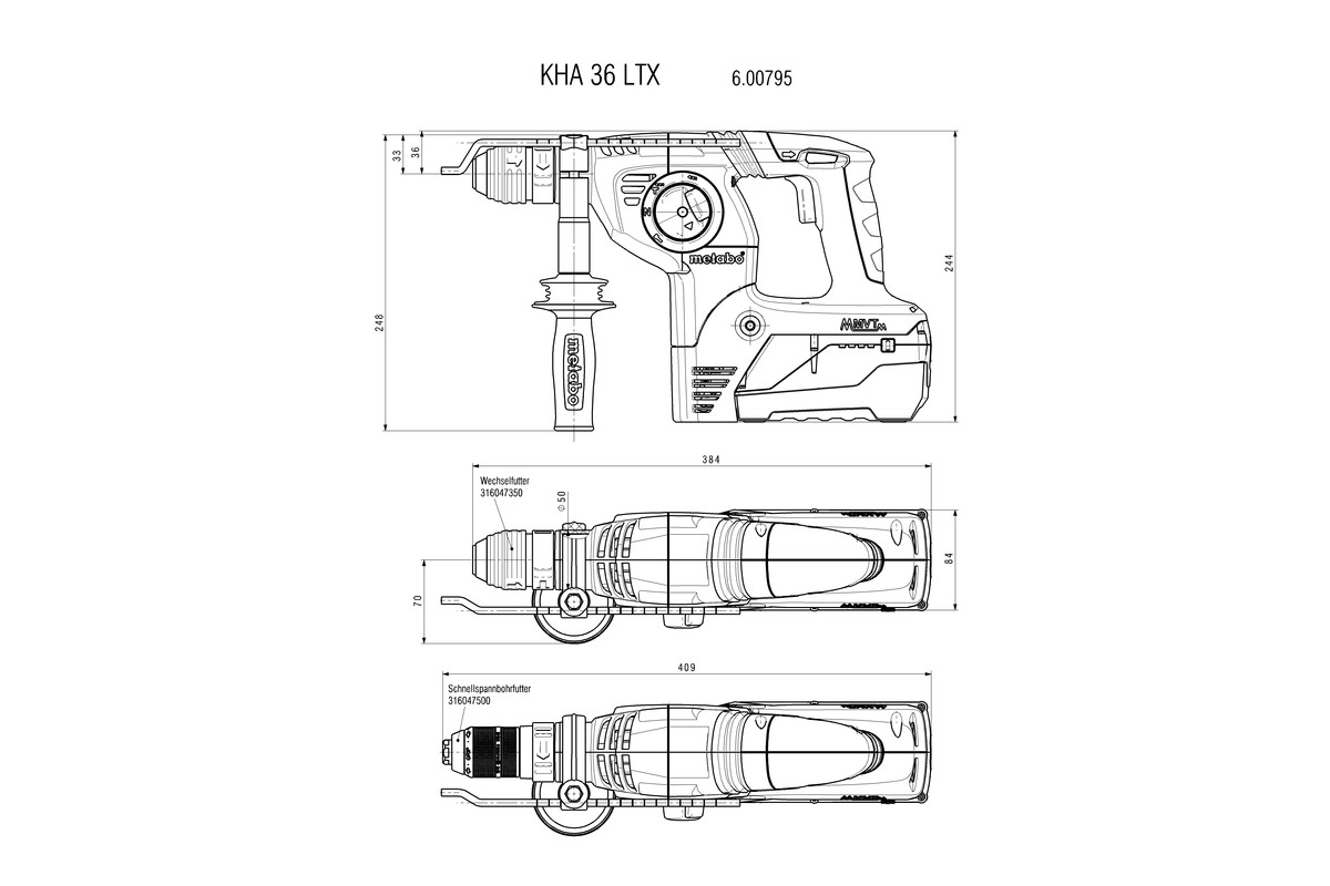 KHA 36 LTX Martillo de batería