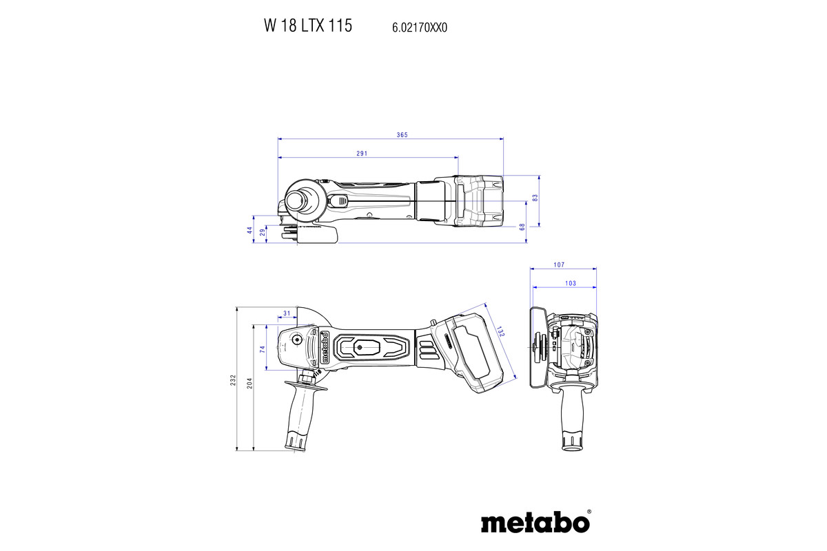 W 18 LTX 115 Quick Amoladora angular de batería