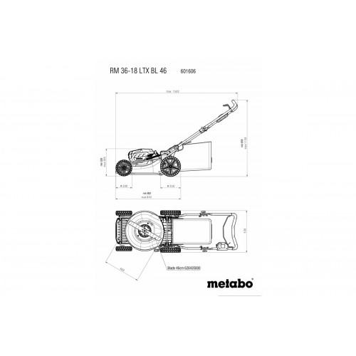 RM 36-18 LTX BL 46 Cortacésped de batería