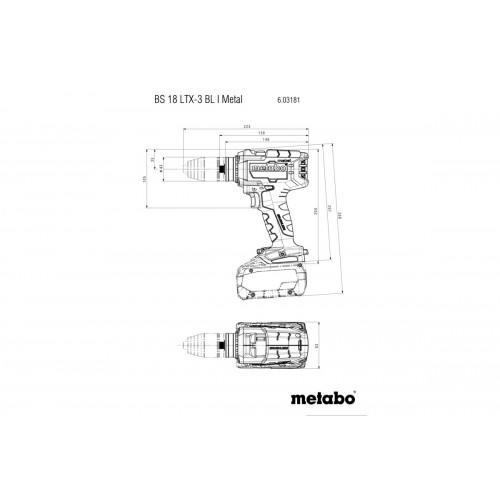 BS 18 LTX-3 BL I Metal Taladro atornillador de batería