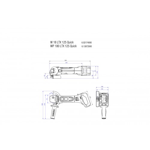 WP 18 LTX 125 Quick Amoladora angular de batería