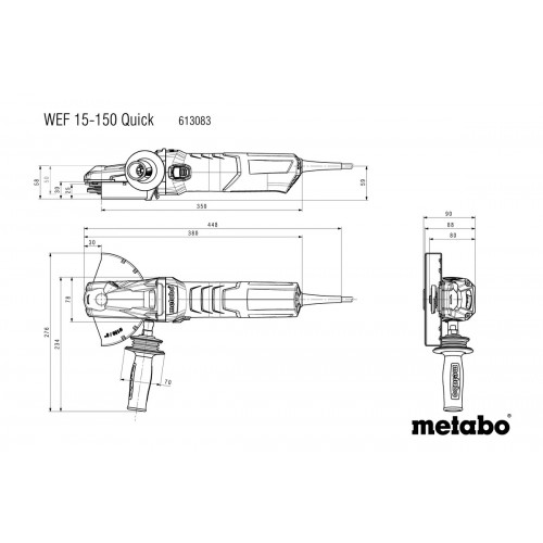 WEF 15-150 Quick Amoladora angular de cabeza plana