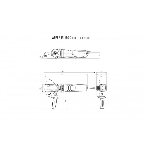 WEPBF 15-150 Quick Amoladora angular de cabeza plana