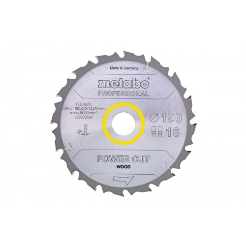 Hoja de sierra "power cut wood - professional", 190x20, D14 DI 25° (628004000)