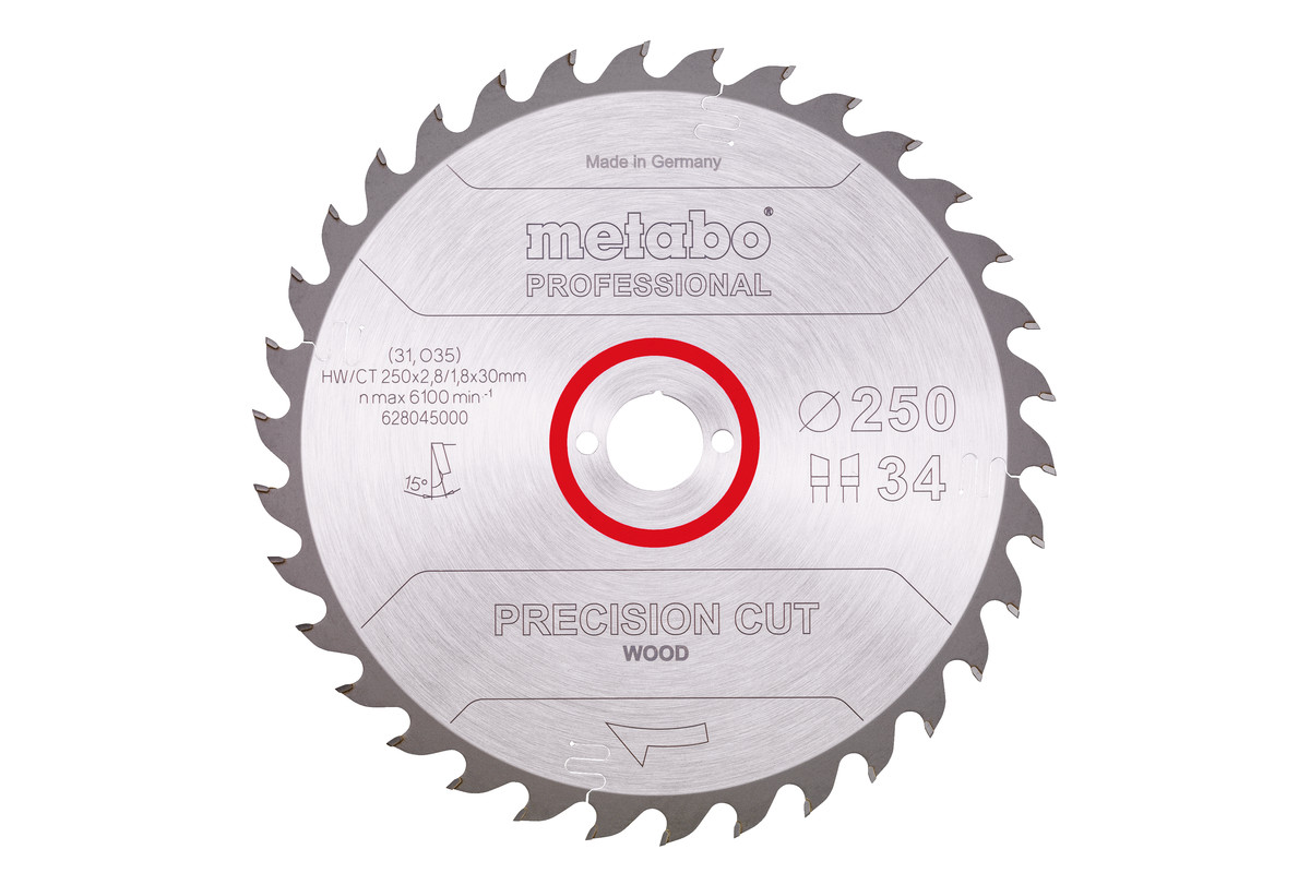 Hoja de sierra "precision cut wood - professional", 250x30, D34 DI 15°