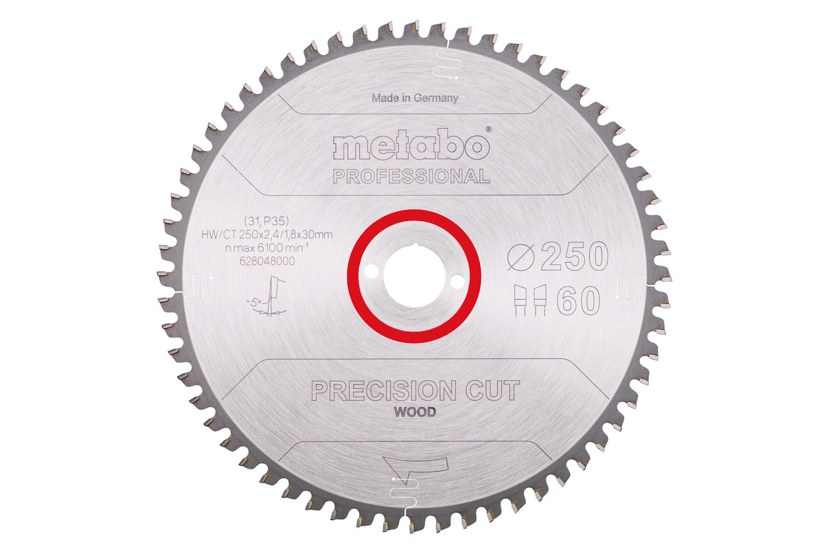 Hoja de sierra "precision cut wood - professional", 250x30, D60 DI 5° neg.