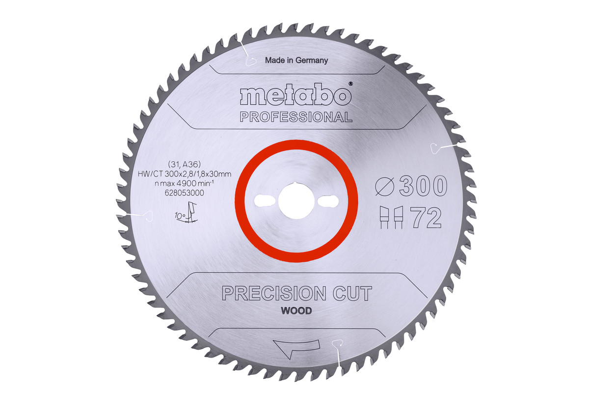 Hoja de sierra "precision cut wood - professional", 300x30, D72 DI 10°