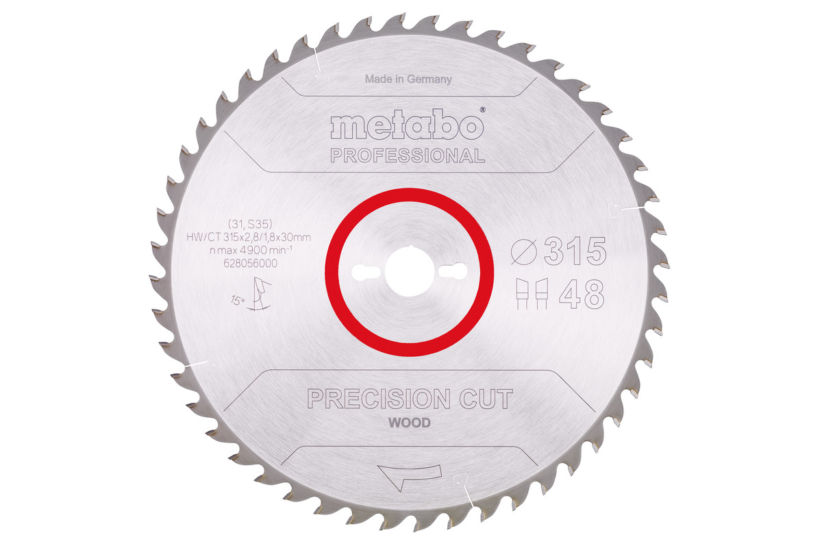 Hoja de sierra "precision cut wood - professional", 315x30, D48 DI 15°