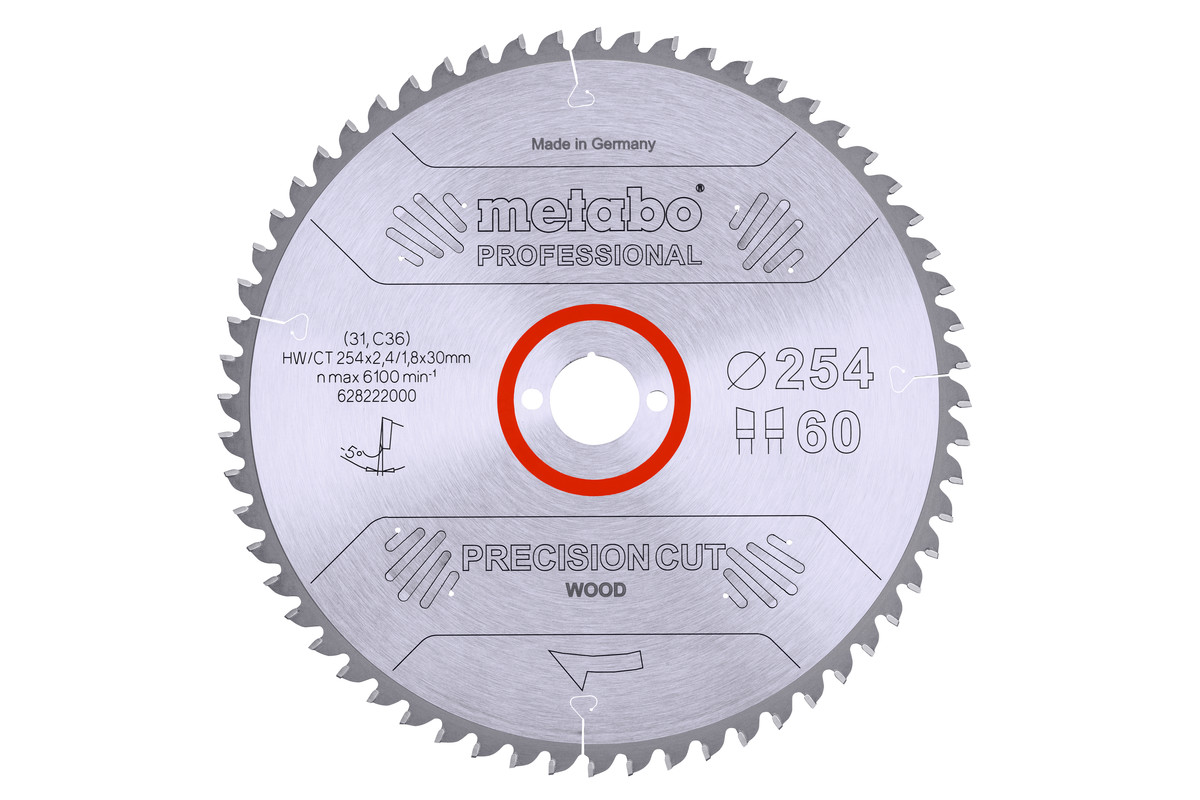 Hoja de sierra "precision cut wood - professional", 254x30, D60 DI 5° neg.