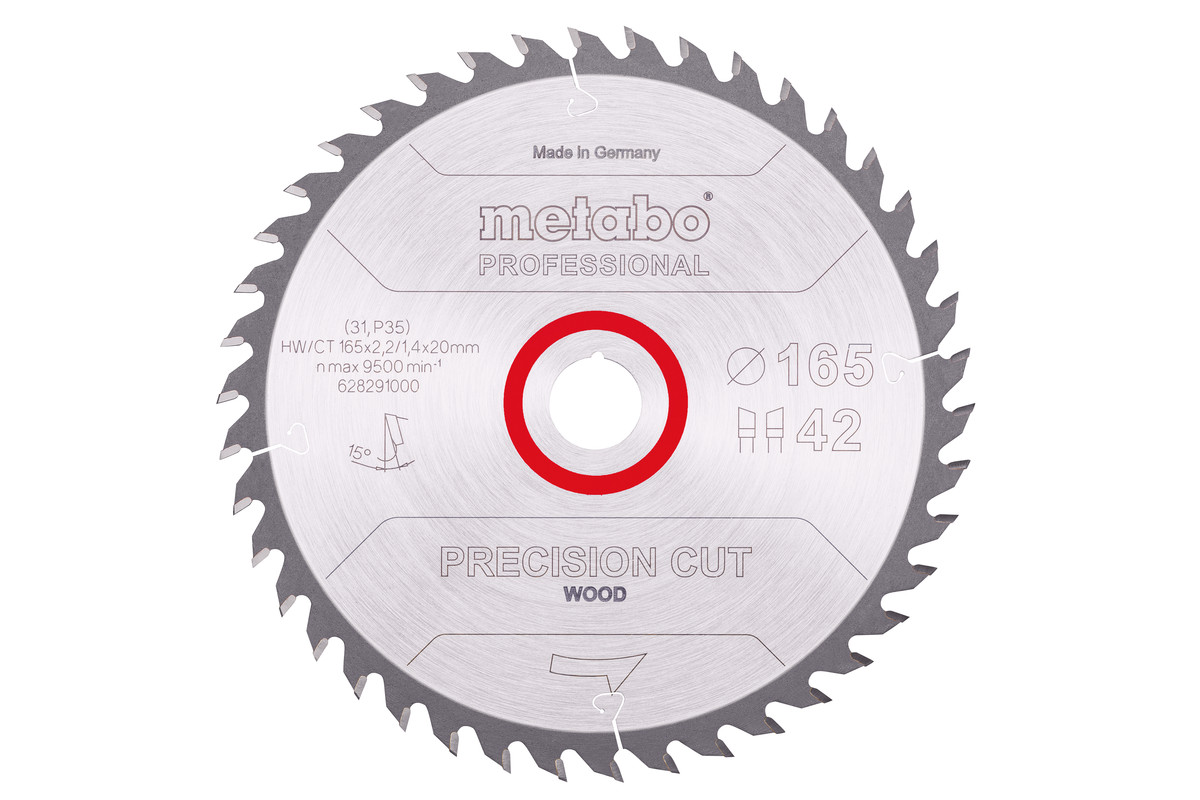 Hoja de sierra "precision cut wood - professional", 165x20 Z42 DI 15°