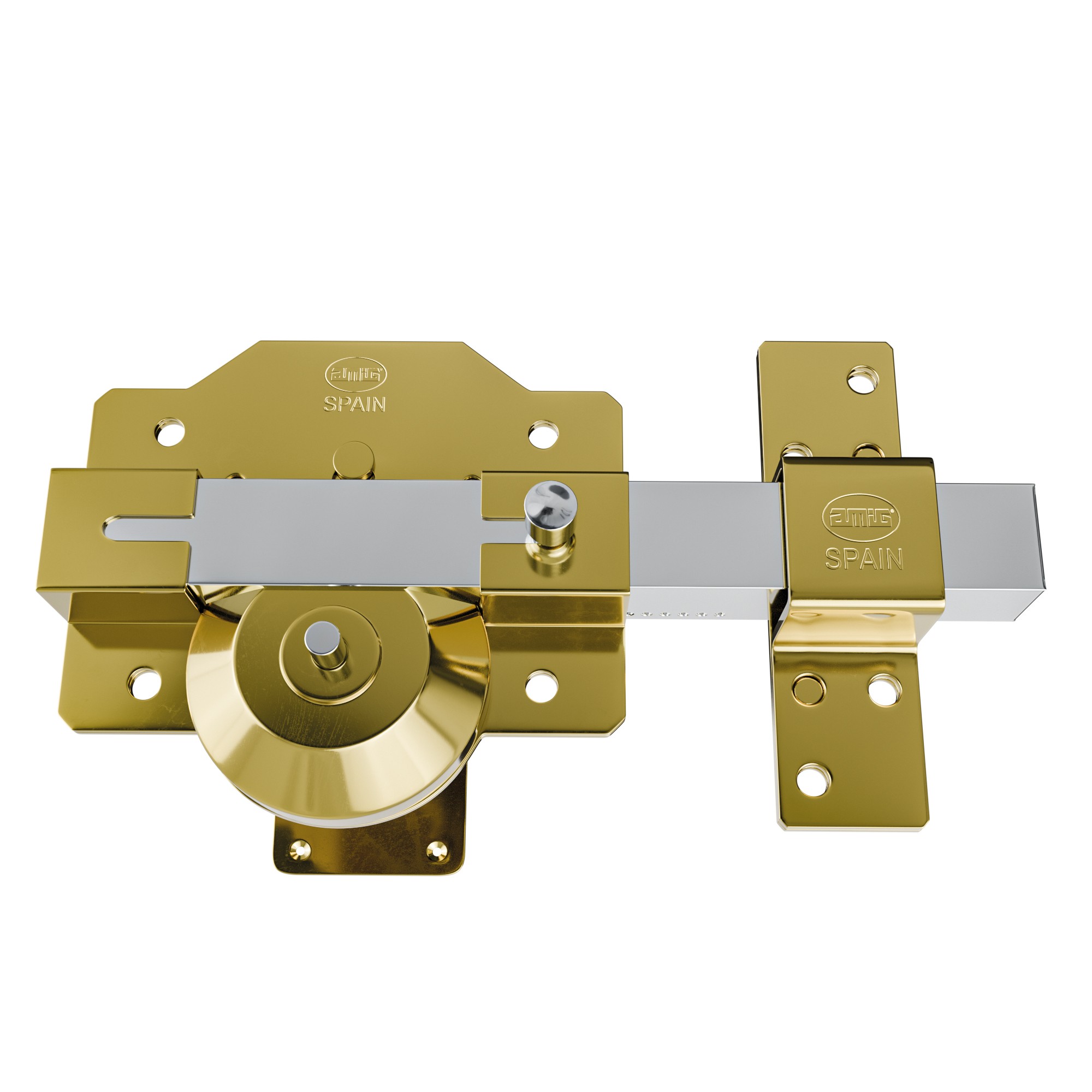 AMIG 22019 | Cerrojo alta seguridad  1PLUS | 90 x 154 mm | Acero | Oro